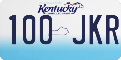 KY license plate 100JKR