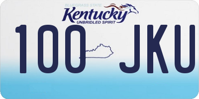 KY license plate 100JKU