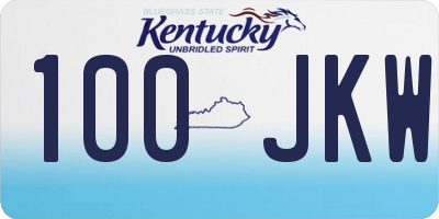 KY license plate 100JKW