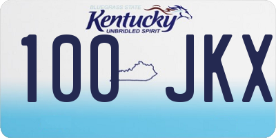 KY license plate 100JKX