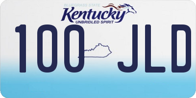 KY license plate 100JLD