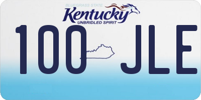 KY license plate 100JLE