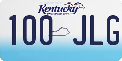 KY license plate 100JLG