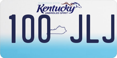 KY license plate 100JLJ