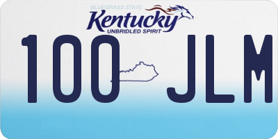 KY license plate 100JLM