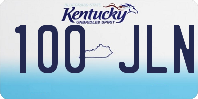 KY license plate 100JLN