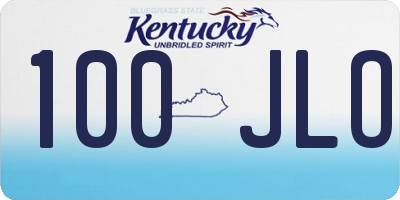 KY license plate 100JLO