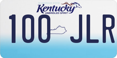 KY license plate 100JLR