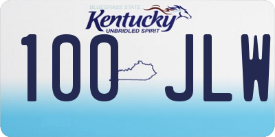 KY license plate 100JLW
