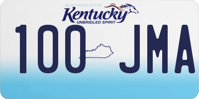 KY license plate 100JMA