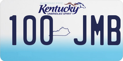 KY license plate 100JMB