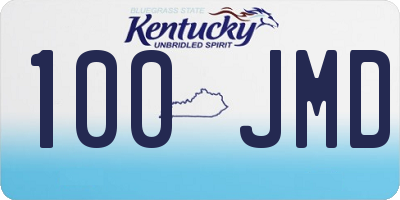 KY license plate 100JMD
