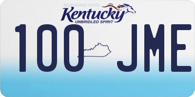 KY license plate 100JME