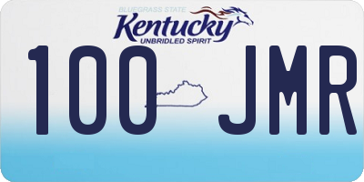 KY license plate 100JMR