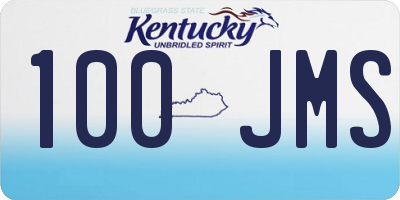 KY license plate 100JMS