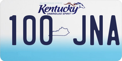 KY license plate 100JNA