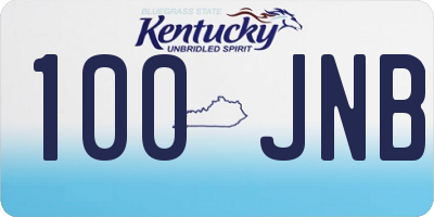 KY license plate 100JNB