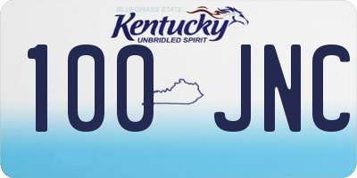 KY license plate 100JNC