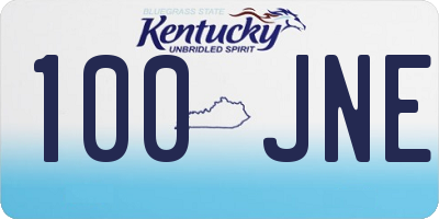 KY license plate 100JNE