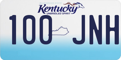 KY license plate 100JNH
