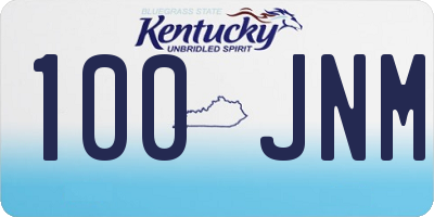 KY license plate 100JNM