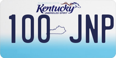 KY license plate 100JNP