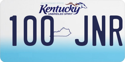 KY license plate 100JNR