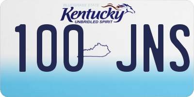 KY license plate 100JNS