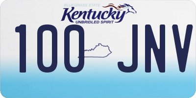 KY license plate 100JNV