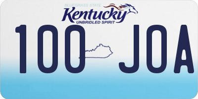 KY license plate 100JOA