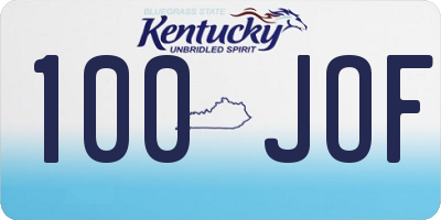 KY license plate 100JOF