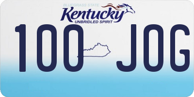 KY license plate 100JOG