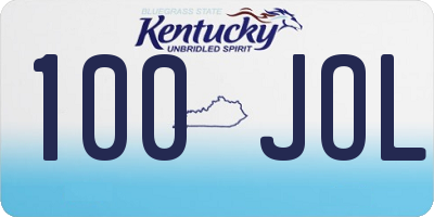 KY license plate 100JOL
