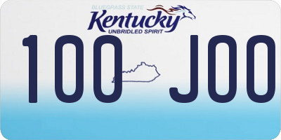 KY license plate 100JOO