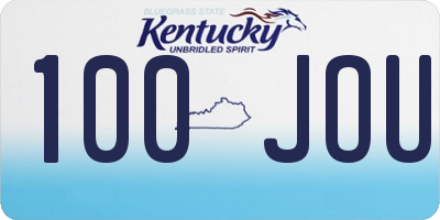 KY license plate 100JOU