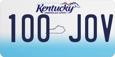 KY license plate 100JOV