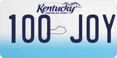 KY license plate 100JOY