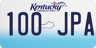 KY license plate 100JPA