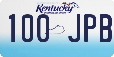KY license plate 100JPB