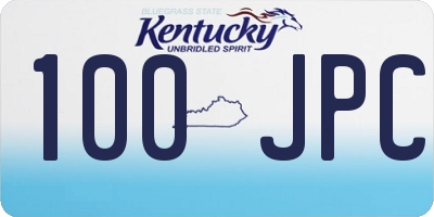 KY license plate 100JPC