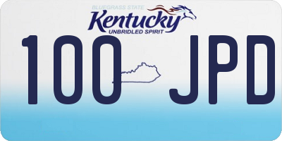 KY license plate 100JPD