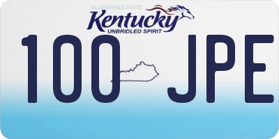 KY license plate 100JPE
