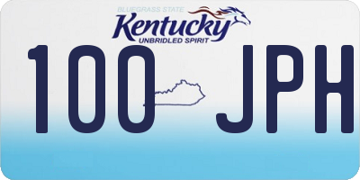 KY license plate 100JPH