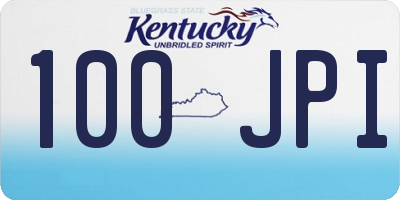 KY license plate 100JPI