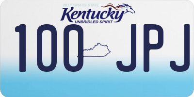 KY license plate 100JPJ