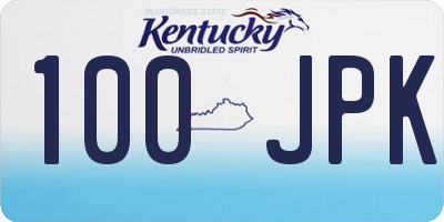 KY license plate 100JPK