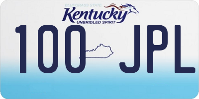 KY license plate 100JPL