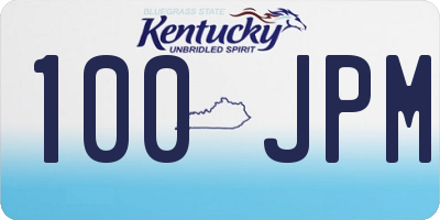 KY license plate 100JPM