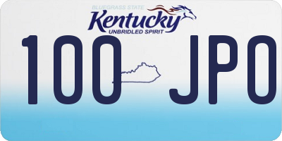 KY license plate 100JPO