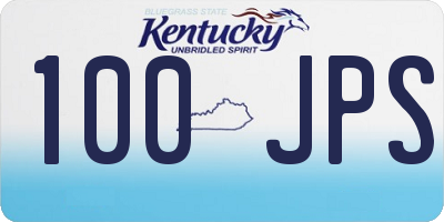 KY license plate 100JPS